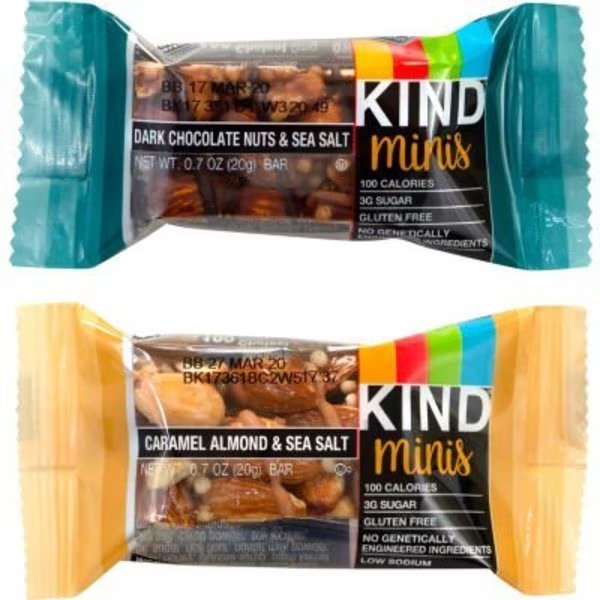 KIND Minis Dark Chocolate Nuts & Sea Salt and Caramel Almond & Sea Salt Variety, 0.7 oz, 32 Count, Green Rabbit Holdings, Mfr#: 22000799